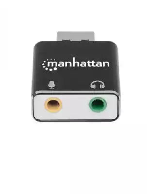 Convertidor USB a Audio MANHATTAN 152754, USB, Negro