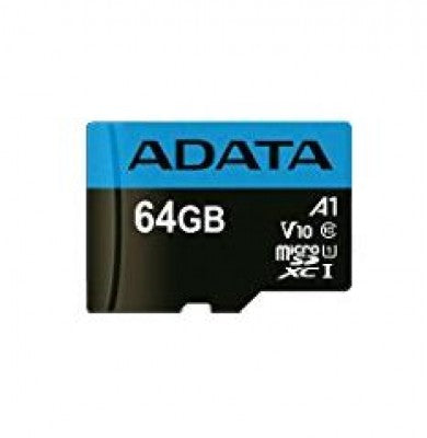 Micro SD ADATA AUSDX64GUICL10A1-RA1, 64 GB, 100 MB/s, 25 MB/s, Negro, Clase 10