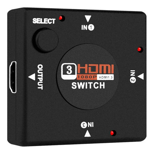 Switch Selector De 3 Puertos HDTV HDMI Full HD 1080p