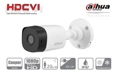 Dahua Kit de Vigilancia de 4 Cámaras CCTV Bullet DH-KIT/XVR1B08/4-B1A21