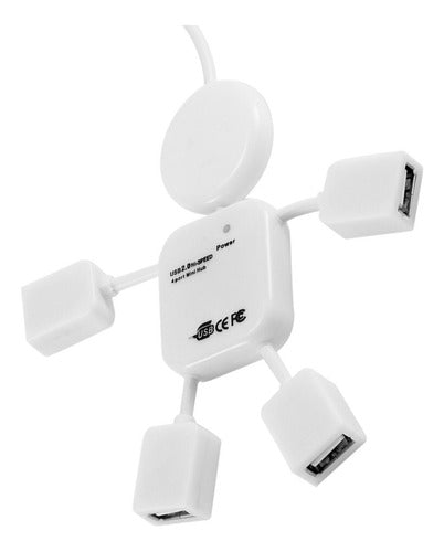 Mini Hub 4 Puertos USB 2.0 Tipo Muñeco