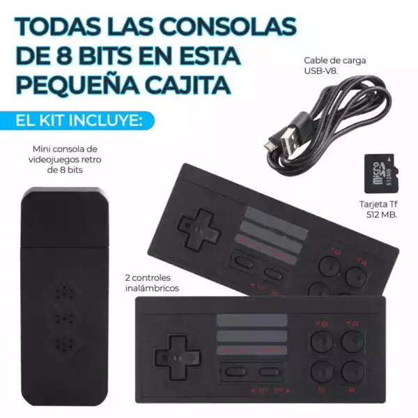 Consola Mini Retro 888 Juegos Con Controles