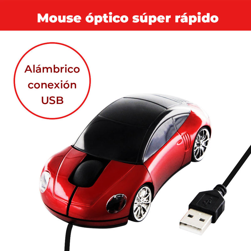Mouse Coche Ratón Óptico Alámbrico USB