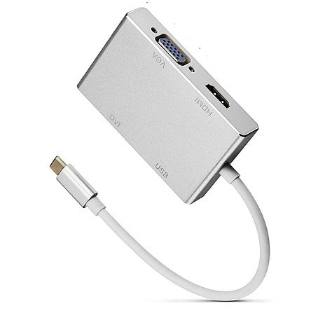 Adaptador Convertidor USB-c 4 En 1 Tipo C HDMI DVI VGA OTG
